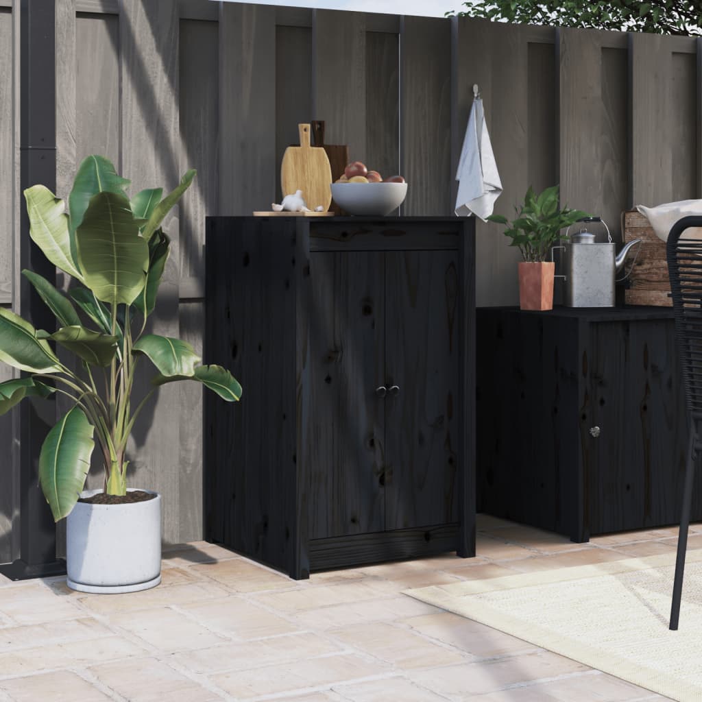 vidaXL Uși de bucătărie de exterior, negru, 50x9x82 cm, lemn masiv pin vidaXL Uși de bucătărie de exterior, negru, 50x9x82 cm, lemn masiv pin