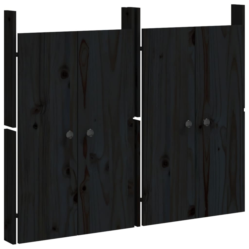 vidaXL Uși de bucătărie de exterior 2 buc., negru, 50x9x82 cm