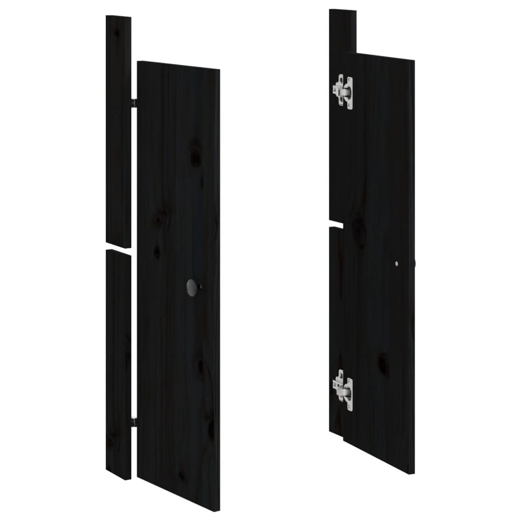 vidaXL Uși de bucătărie de exterior 2 buc., negru, 50x9x82 cm