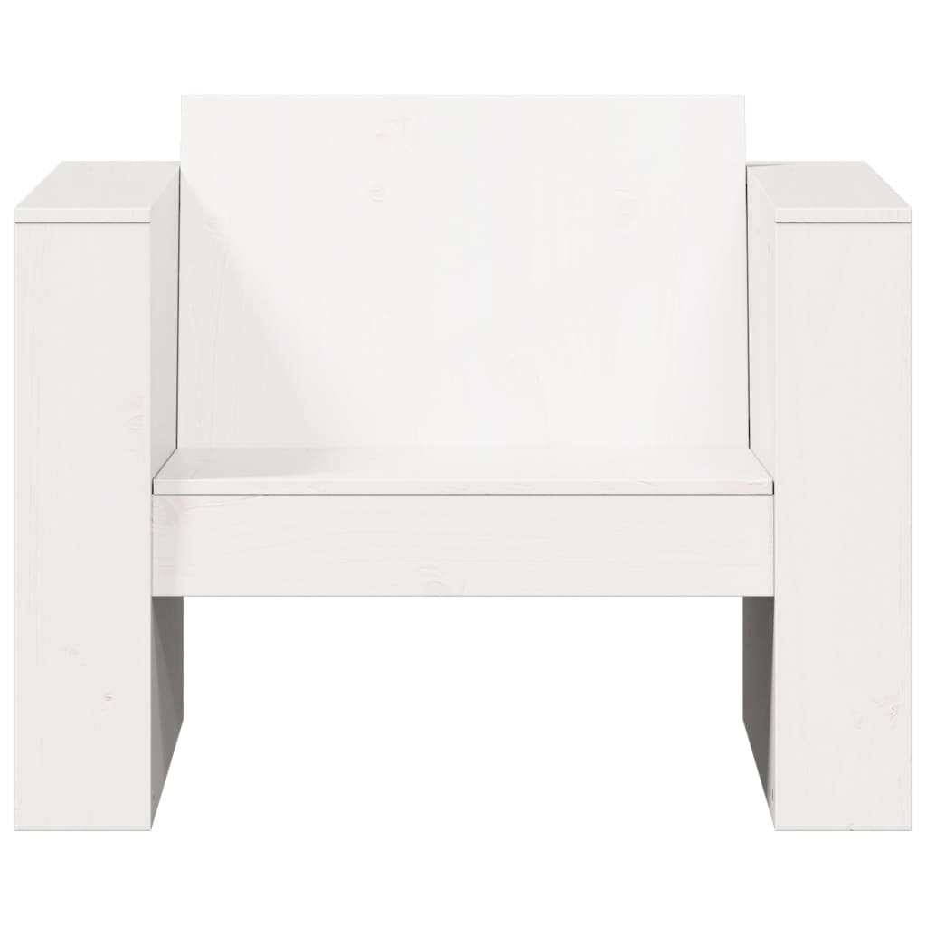vidaXL Canapea de grădină, alb, 79x60x62 cm, lemn masiv pin vidaXL Canapea de grădină, alb, 79x60x62 cm, lemn masiv pin