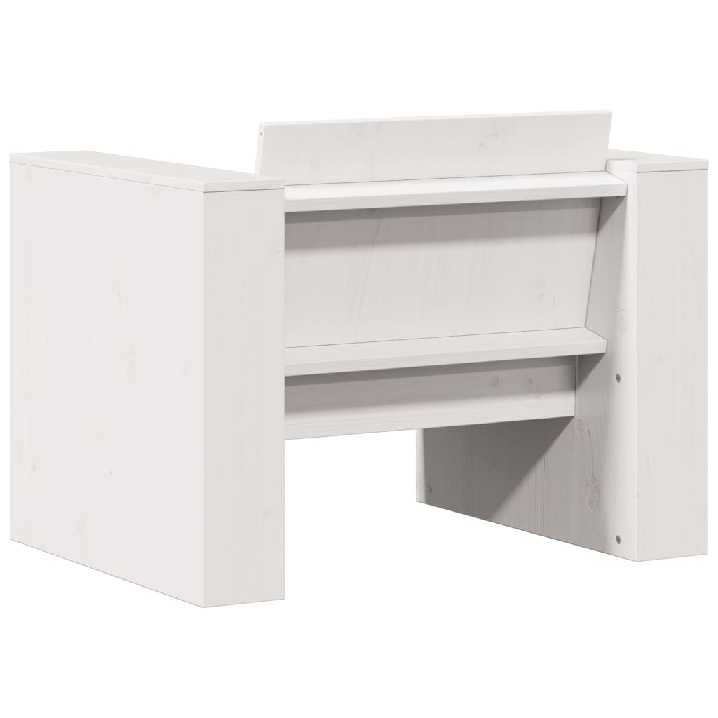 vidaXL Canapea de grădină, alb, 79x60x62 cm, lemn masiv pin vidaXL Canapea de grădină, alb, 79x60x62 cm, lemn masiv pin