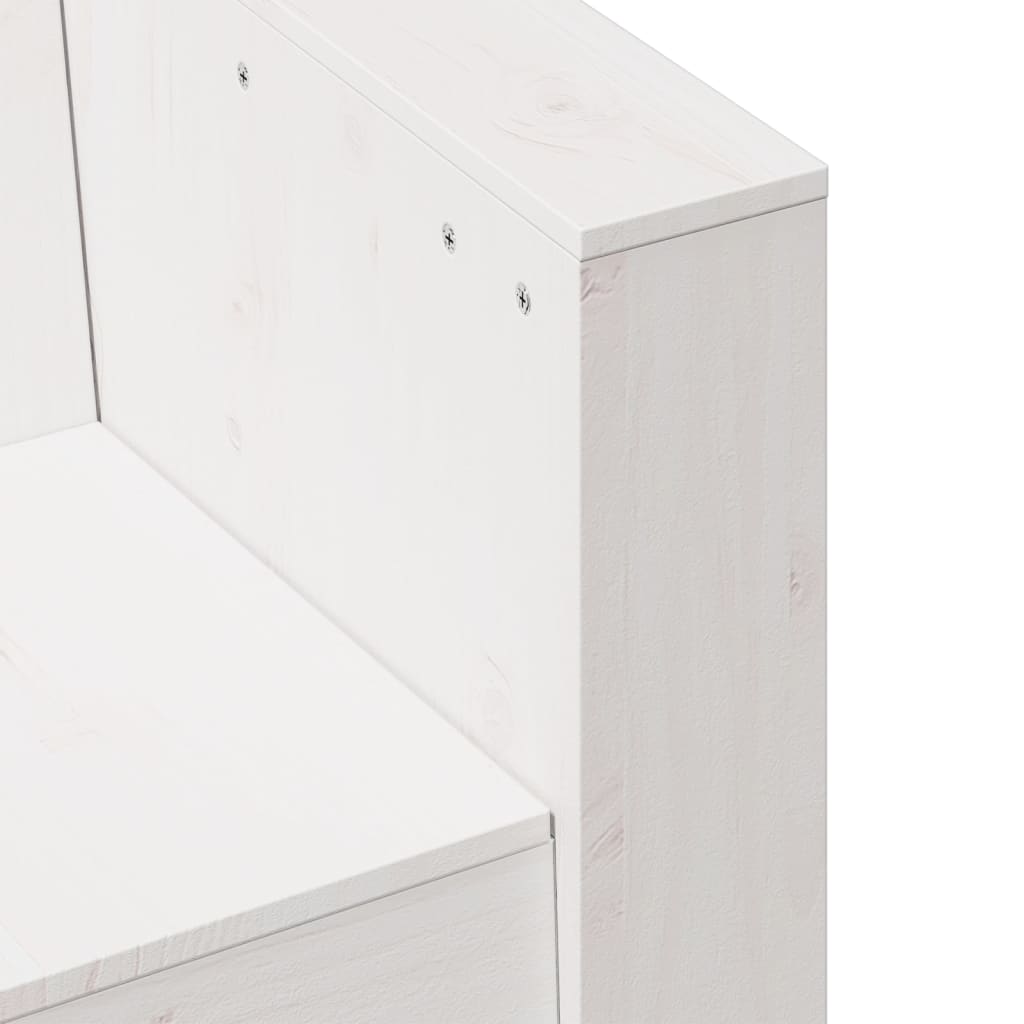 vidaXL Canapea de grădină 2 locuri, alb 134x60x62 cm, lemn masiv pin