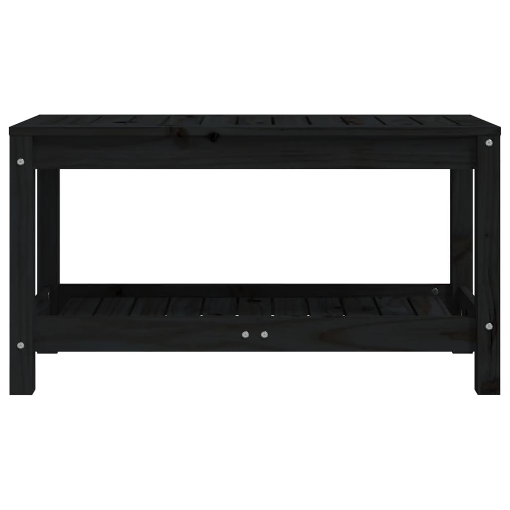 vidaXL Bancă de grădină, negru, 82,5x35x45 cm, lemn masiv de pin vidaXL Bancă de grădină, negru, 82,5x35x45 cm, lemn masiv de pin