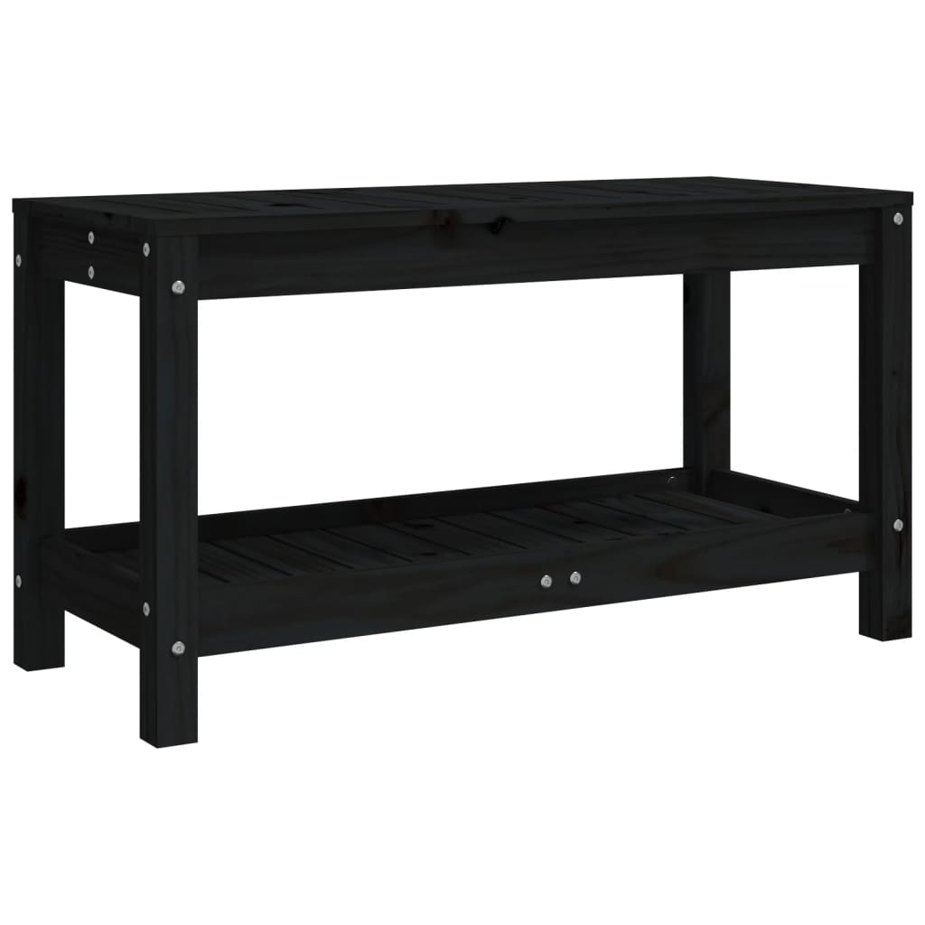 vidaXL Bancă de grădină, negru, 82,5x35x45 cm, lemn masiv de pin vidaXL Bancă de grădină, negru, 82,5x35x45 cm, lemn masiv de pin