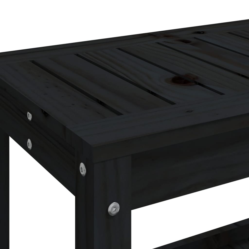 vidaXL Bancă de grădină, negru, 82,5x35x45 cm, lemn masiv de pin vidaXL Bancă de grădină, negru, 82,5x35x45 cm, lemn masiv de pin