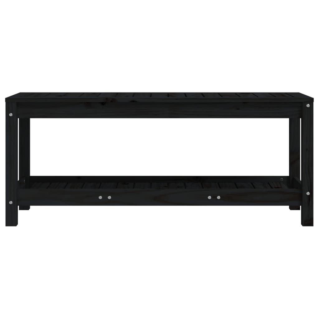 vidaXL Bancă de grădină, negru, 108x35x45 cm, lemn masiv de pin vidaXL Bancă de grădină, negru, 108x35x45 cm, lemn masiv de pin