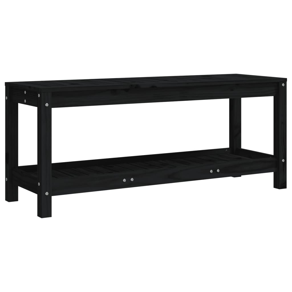 vidaXL Bancă de grădină, negru, 108x35x45 cm, lemn masiv de pin vidaXL Bancă de grădină, negru, 108x35x45 cm, lemn masiv de pin