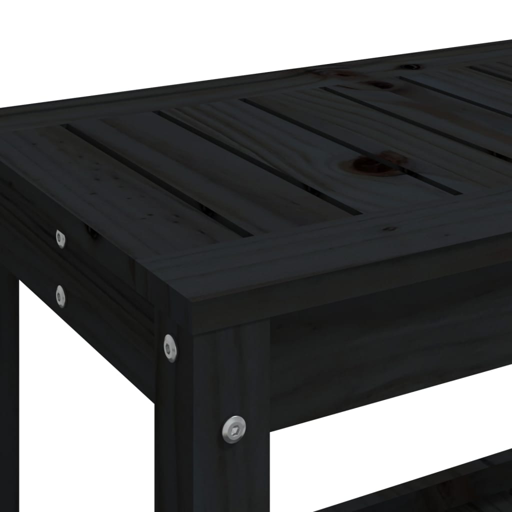 vidaXL Bancă de grădină, negru, 108x35x45 cm, lemn masiv de pin vidaXL Bancă de grădină, negru, 108x35x45 cm, lemn masiv de pin