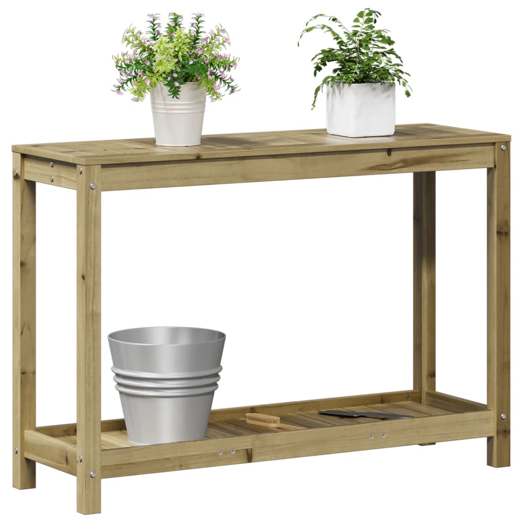 vidaXL Masă de plantare cu raft, 108x35x75 cm, lemn de pin tratat vidaXL Masă de plantare cu raft, 108x35x75 cm, lemn de pin tratat