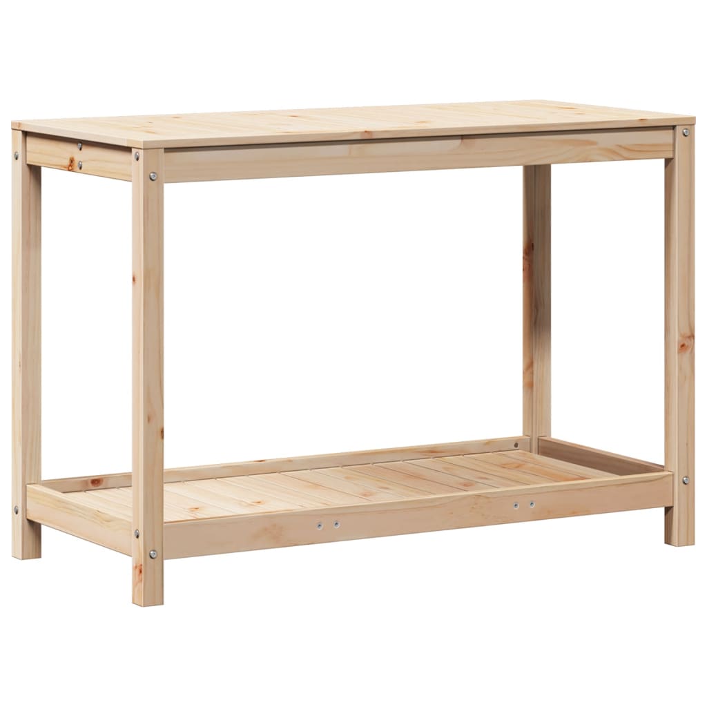 vidaXL Masă de plantare cu poliță, 108x50x75 cm, lemn masiv de pin vidaXL Masă de plantare cu poliță, 108x50x75 cm, lemn masiv de pin
