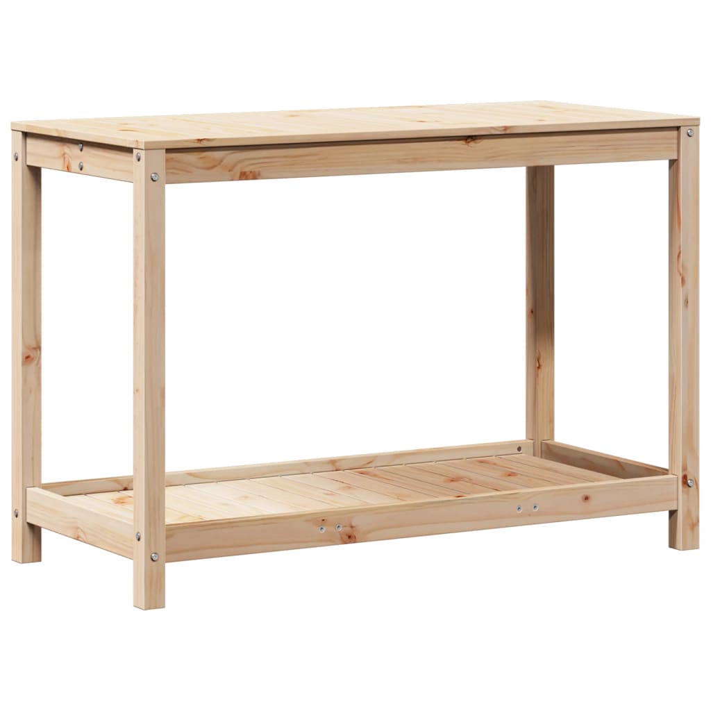 vidaXL Masă de plantare cu poliță, 108x50x75 cm, lemn masiv de pin vidaXL Masă de plantare cu poliță, 108x50x75 cm, lemn masiv de pin