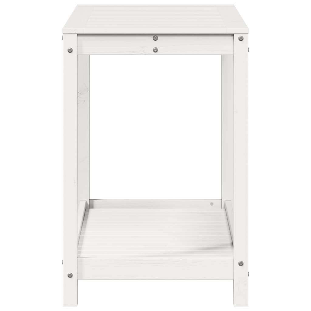 vidaXL Masă de plantare cu poliță alb 108x50x75 cm, lemn masiv de pin vidaXL Masă de plantare cu poliță alb 108x50x75 cm, lemn masiv de pin