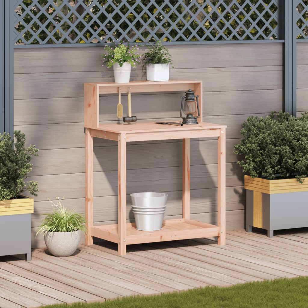 vidaXL Masă de plantare cu rafturi 82,5x50x109,5 cm lemn masiv douglas vidaXL Masă de plantare cu rafturi 82,5x50x109,5 cm lemn masiv douglas