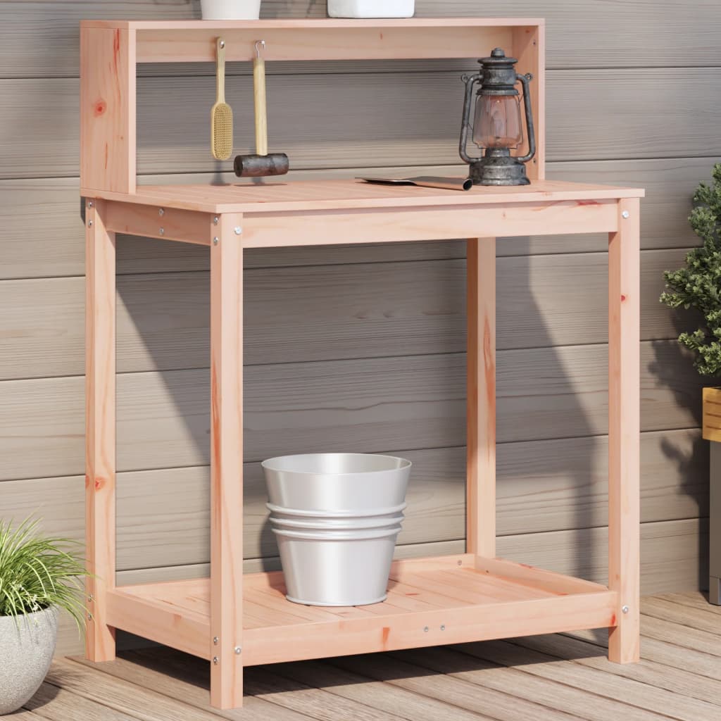 vidaXL Masă de plantare cu rafturi 82,5x50x109,5 cm lemn masiv douglas vidaXL Masă de plantare cu rafturi 82,5x50x109,5 cm lemn masiv douglas