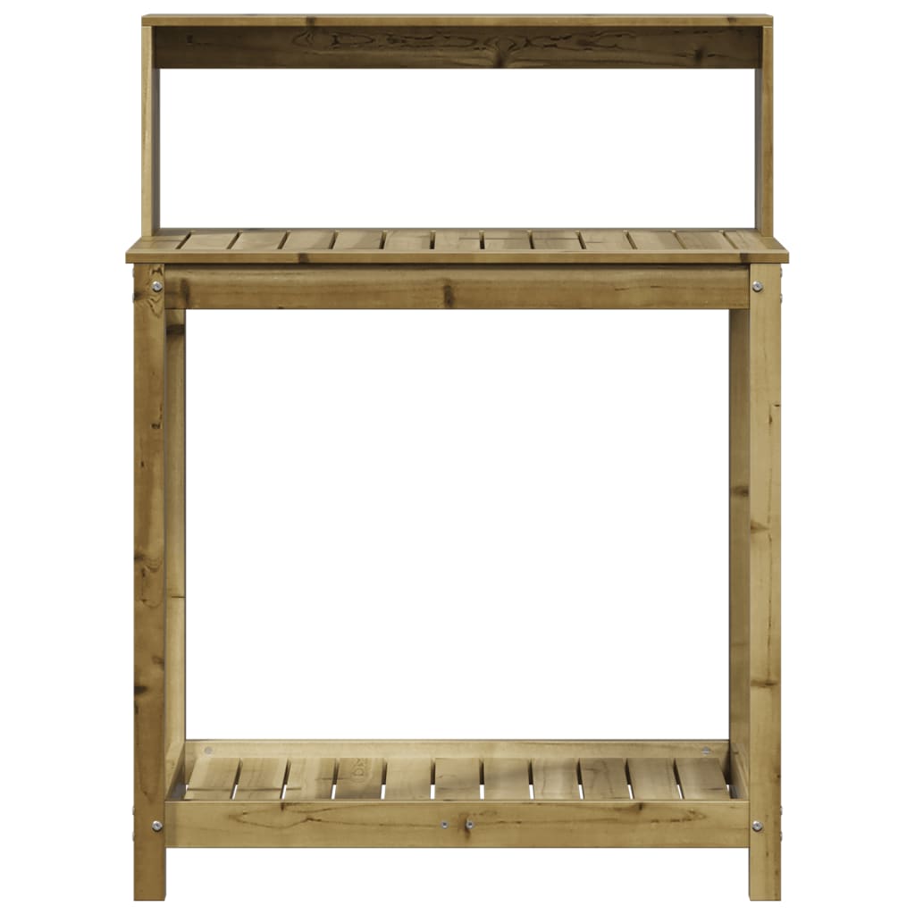 vidaXL Masă de plantare cu rafturi, 82,5x50x109,5 cm, lemn pin tratat vidaXL Masă de plantare cu rafturi, 82,5x50x109,5 cm, lemn pin tratat