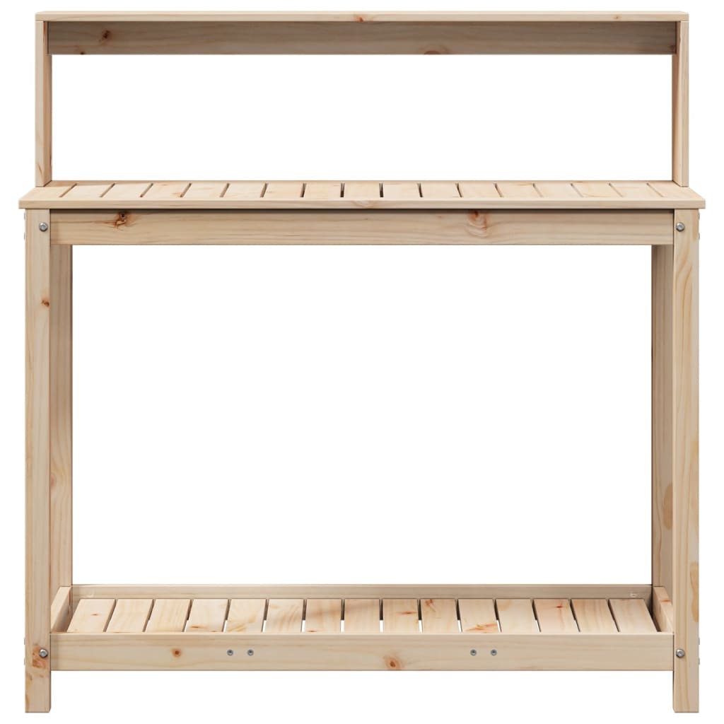 vidaXL Masă de plantare cu rafturi, 108x50x109,5 cm, lemn masiv pin vidaXL Masă de plantare cu rafturi, 108x50x109,5 cm, lemn masiv pin