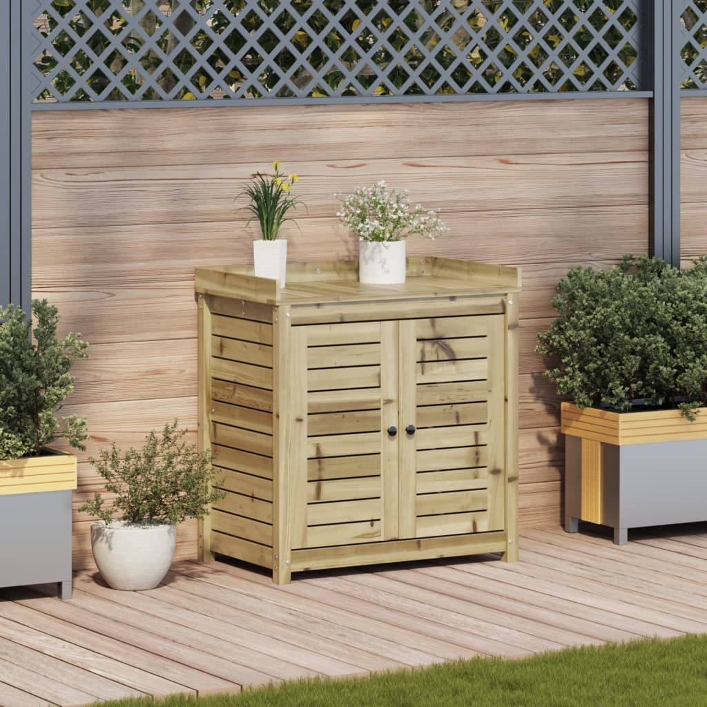 vidaXL Masă de plantare cu rafturi, 82,5x50x86,5 cm, lemn pin tratat vidaXL Masă de plantare cu rafturi, 82,5x50x86,5 cm, lemn pin tratat