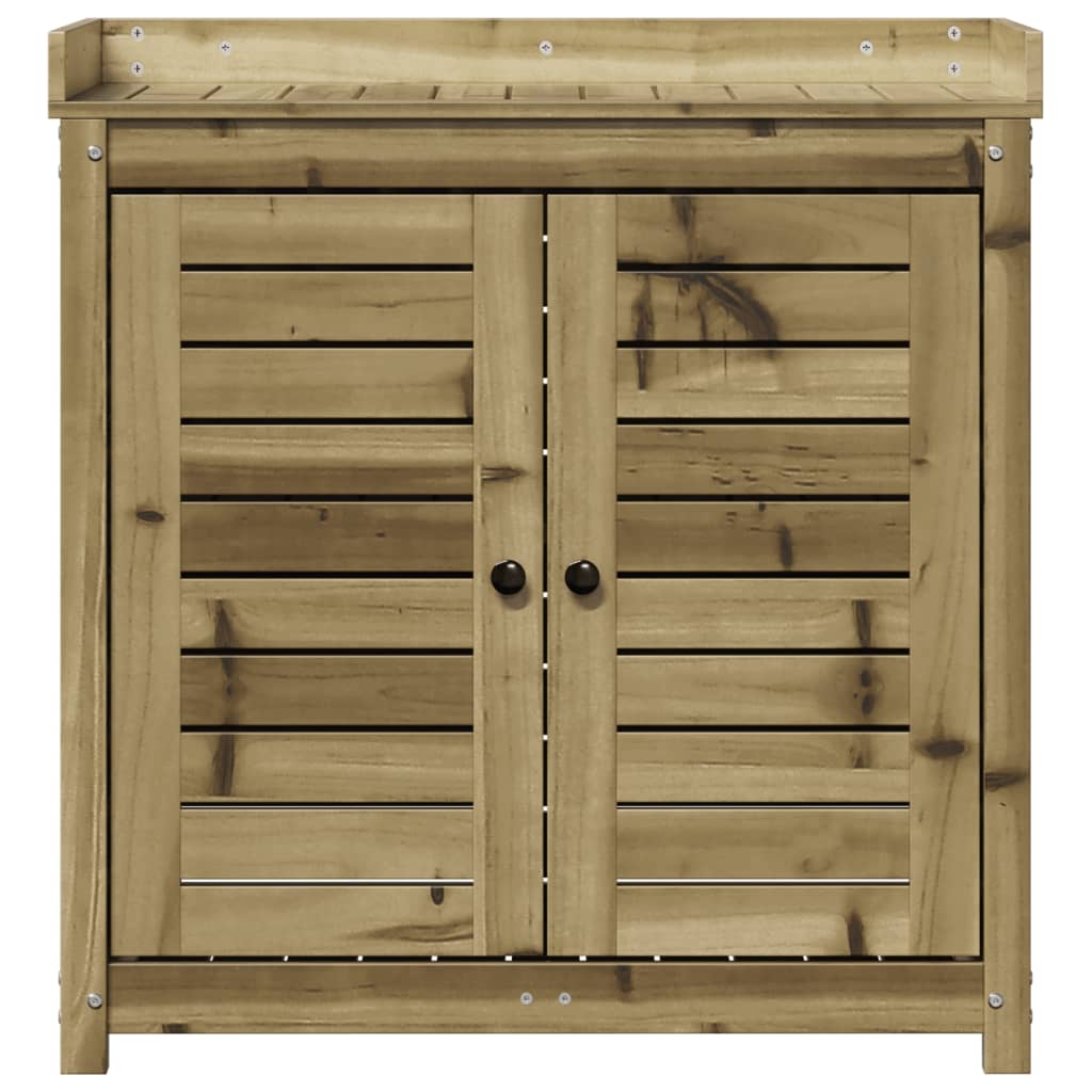 vidaXL Masă de plantare cu rafturi, 82,5x50x86,5 cm, lemn pin tratat vidaXL Masă de plantare cu rafturi, 82,5x50x86,5 cm, lemn pin tratat