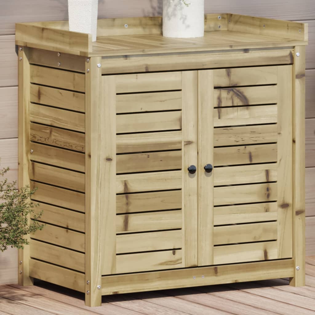 vidaXL Masă de plantare cu rafturi, 82,5x50x86,5 cm, lemn pin tratat vidaXL Masă de plantare cu rafturi, 82,5x50x86,5 cm, lemn pin tratat