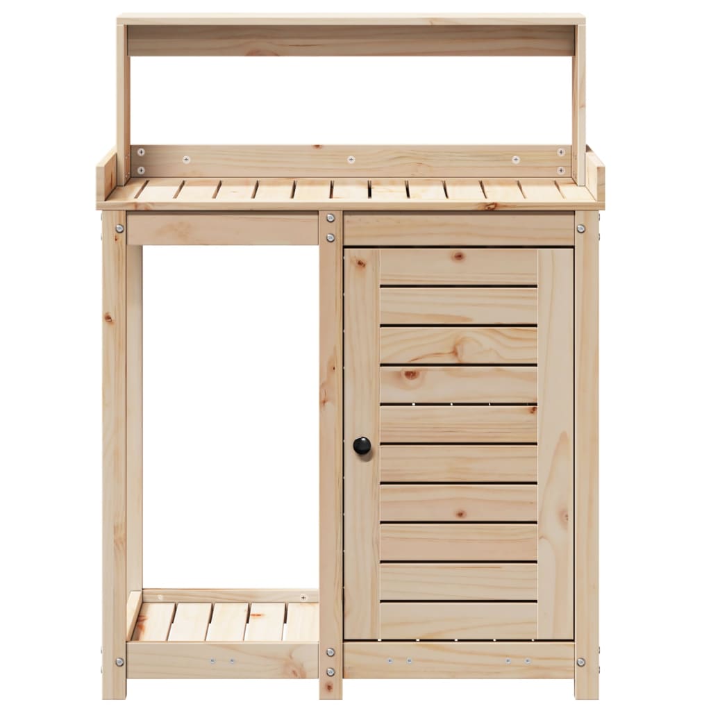 vidaXL Masă de plantare cu rafturi, 82,5x50x109,5 cm, lemn masiv pin vidaXL Masă de plantare cu rafturi, 82,5x50x109,5 cm, lemn masiv pin