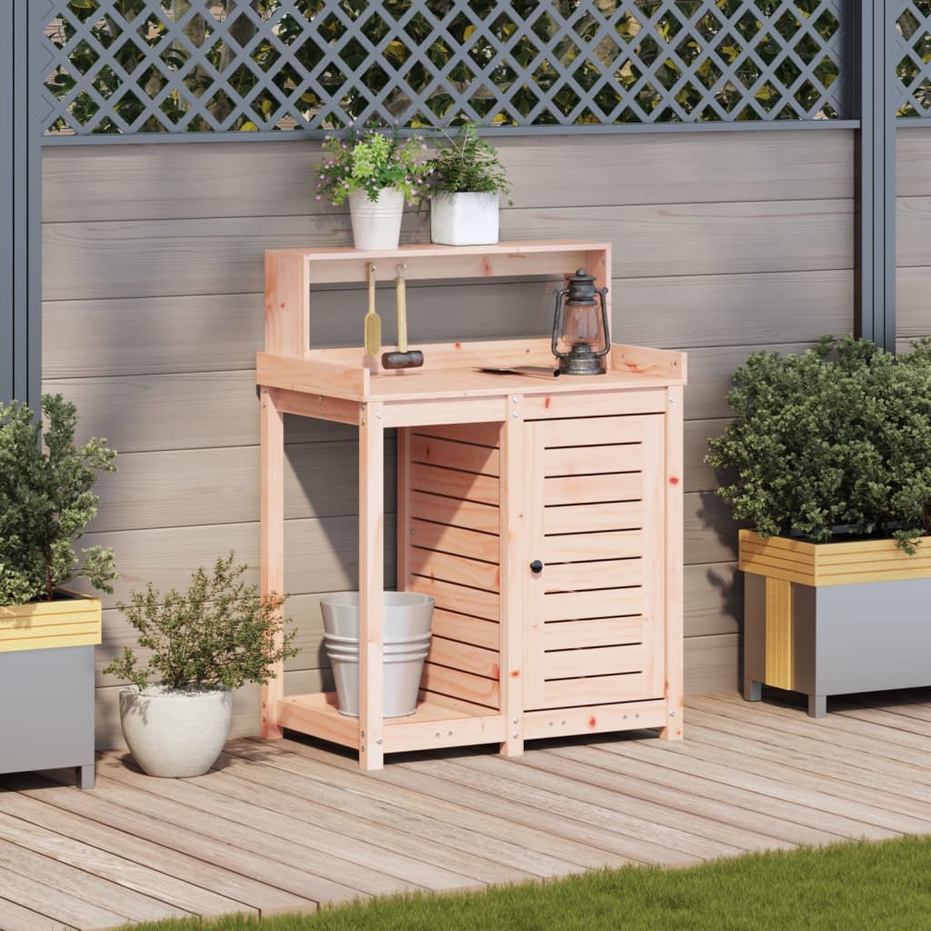 vidaXL Masă de plantare cu rafturi 82,5x50x109,5 cm lemn masiv douglas vidaXL Masă de plantare cu rafturi 82,5x50x109,5 cm lemn masiv douglas