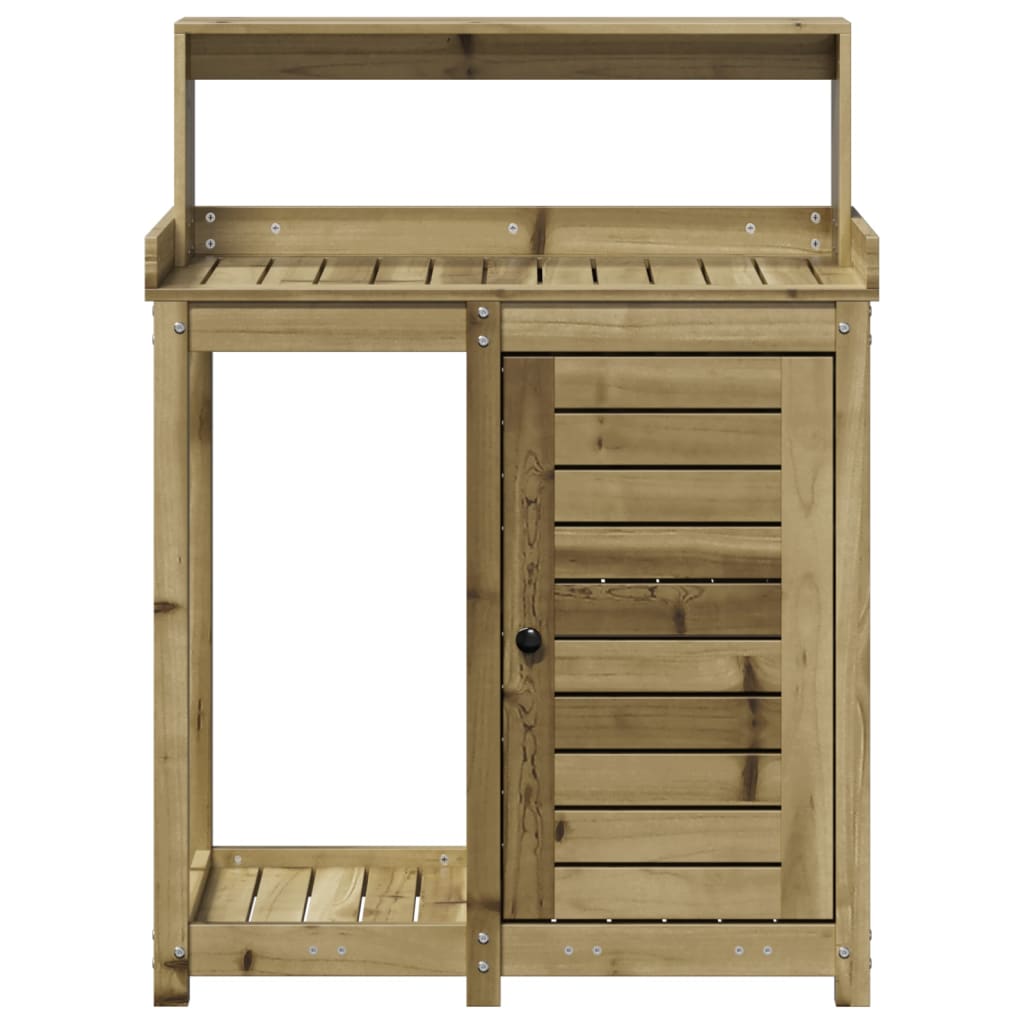 vidaXL Masă de plantare cu rafturi, 82,5x50x109,5 cm, lemn pin tratat vidaXL Masă de plantare cu rafturi, 82,5x50x109,5 cm, lemn pin tratat