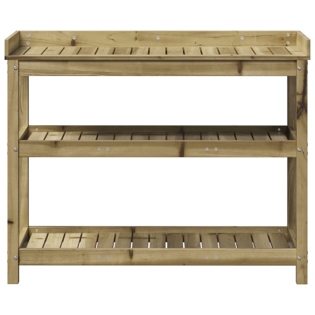 vidaXL Masă de plantare cu rafturi, 108x45x86,5 cm, lemn pin tratat vidaXL Masă de plantare cu rafturi, 108x45x86,5 cm, lemn pin tratat