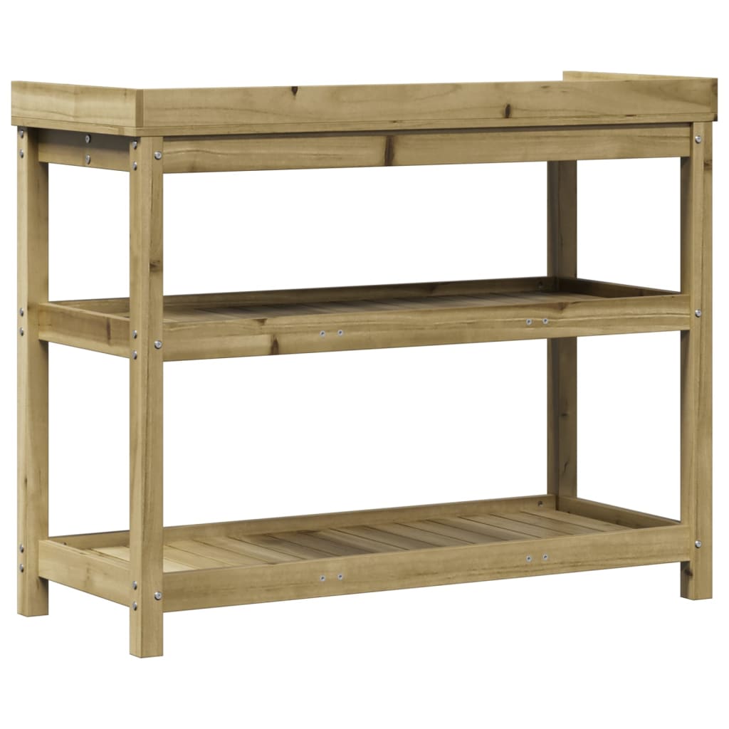 vidaXL Masă de plantare cu rafturi, 108x45x86,5 cm, lemn pin tratat vidaXL Masă de plantare cu rafturi, 108x45x86,5 cm, lemn pin tratat