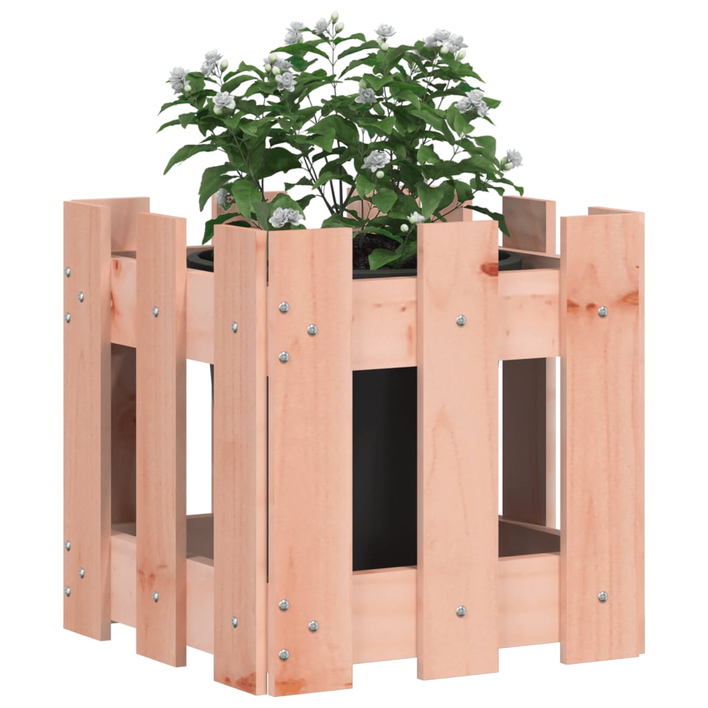 vidaXL Jardinieră grădină design gard, 30x30x30 cm, lemn masiv douglas