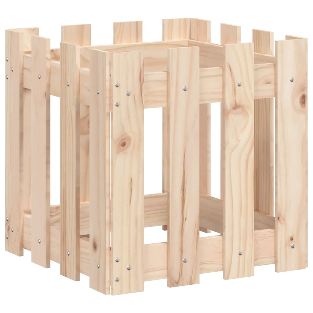 vidaXL Jardinieră grădină design gard, 40x40x40 cm, lemn masiv de pin