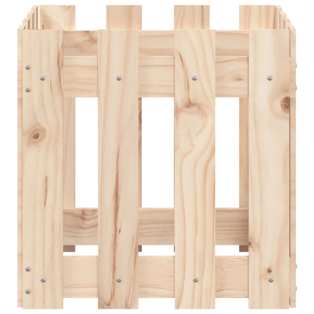 vidaXL Jardinieră grădină design gard, 40x40x40 cm, lemn masiv de pin