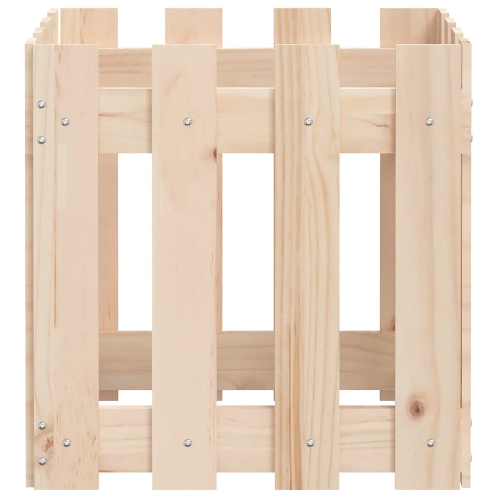 vidaXL Jardinieră grădină design gard, 40x40x40 cm, lemn masiv de pin