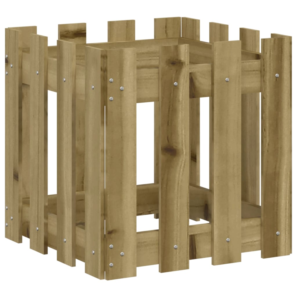 vidaXL Jardinieră grădină design gard 40x40x40cm lemn de pin impregnat