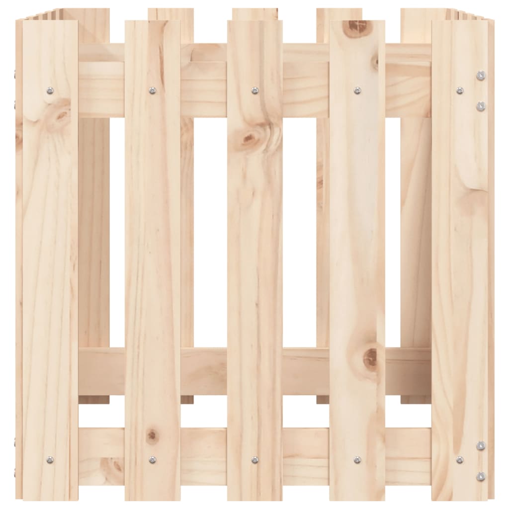 vidaXL Jardinieră grădină design gard, 50x50x50 cm, lemn masiv de pin