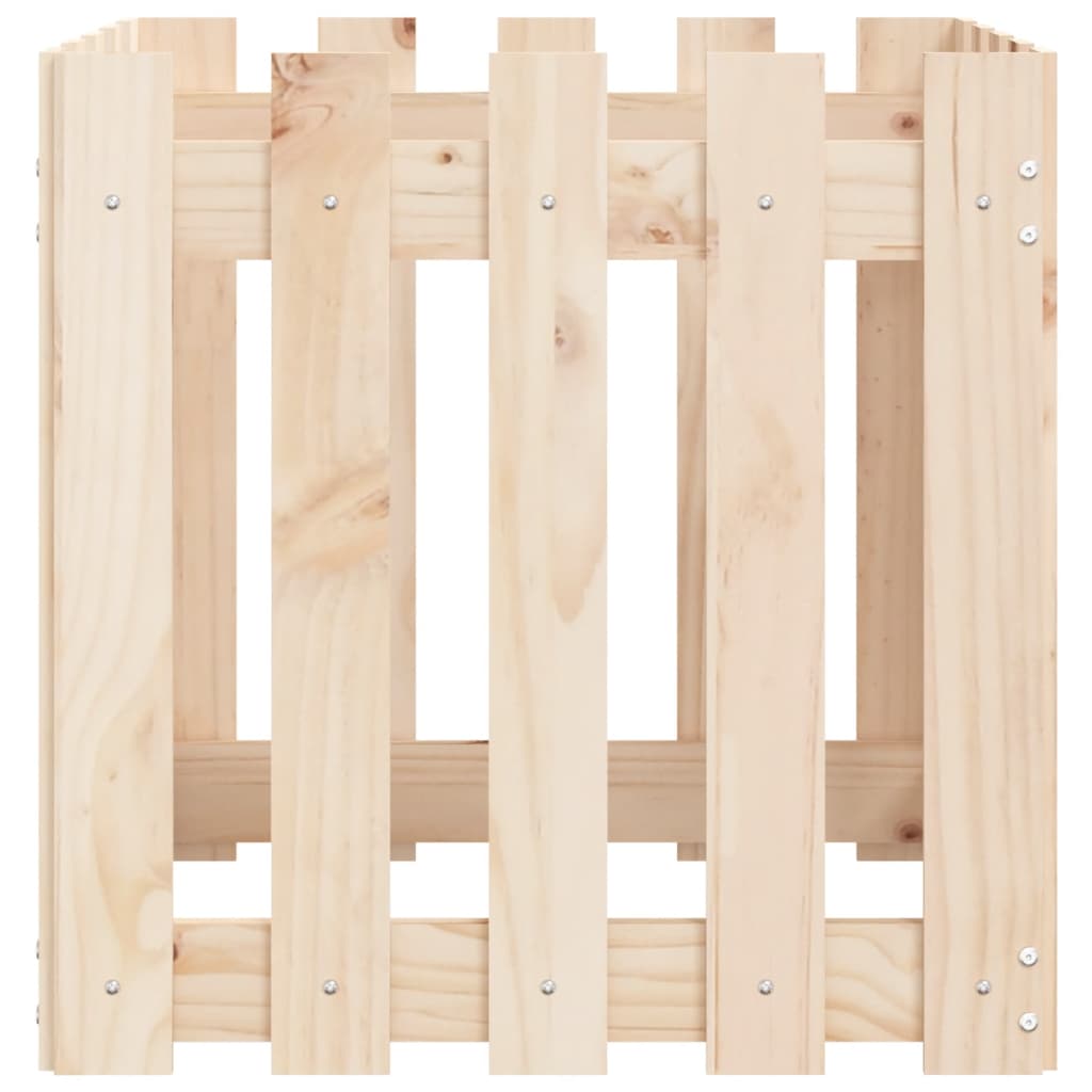 vidaXL Jardinieră grădină design gard, 50x50x50 cm, lemn masiv de pin