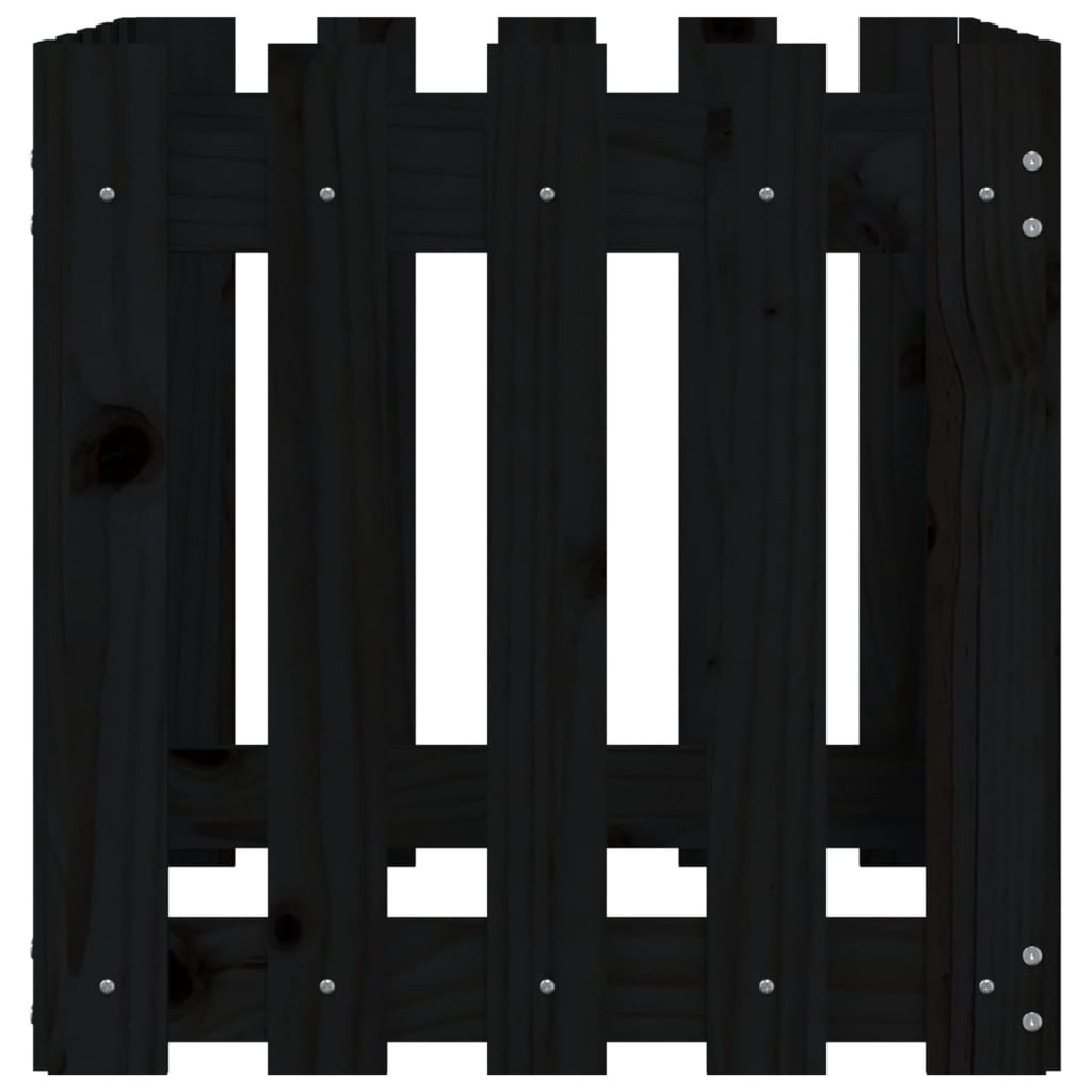 vidaXL Jardinieră grădină design gard negru 50x50x50 cm lemn masiv pin