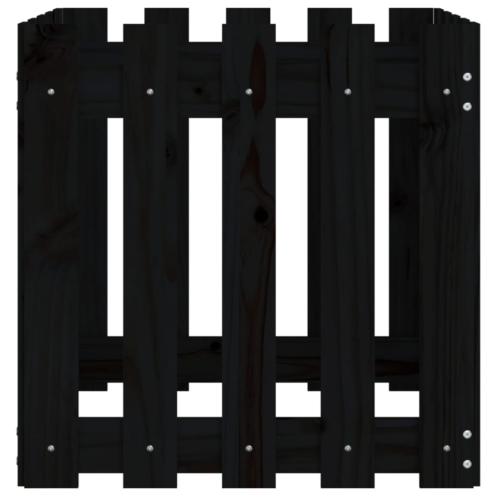 vidaXL Jardinieră grădină design gard negru 50x50x50 cm lemn masiv pin