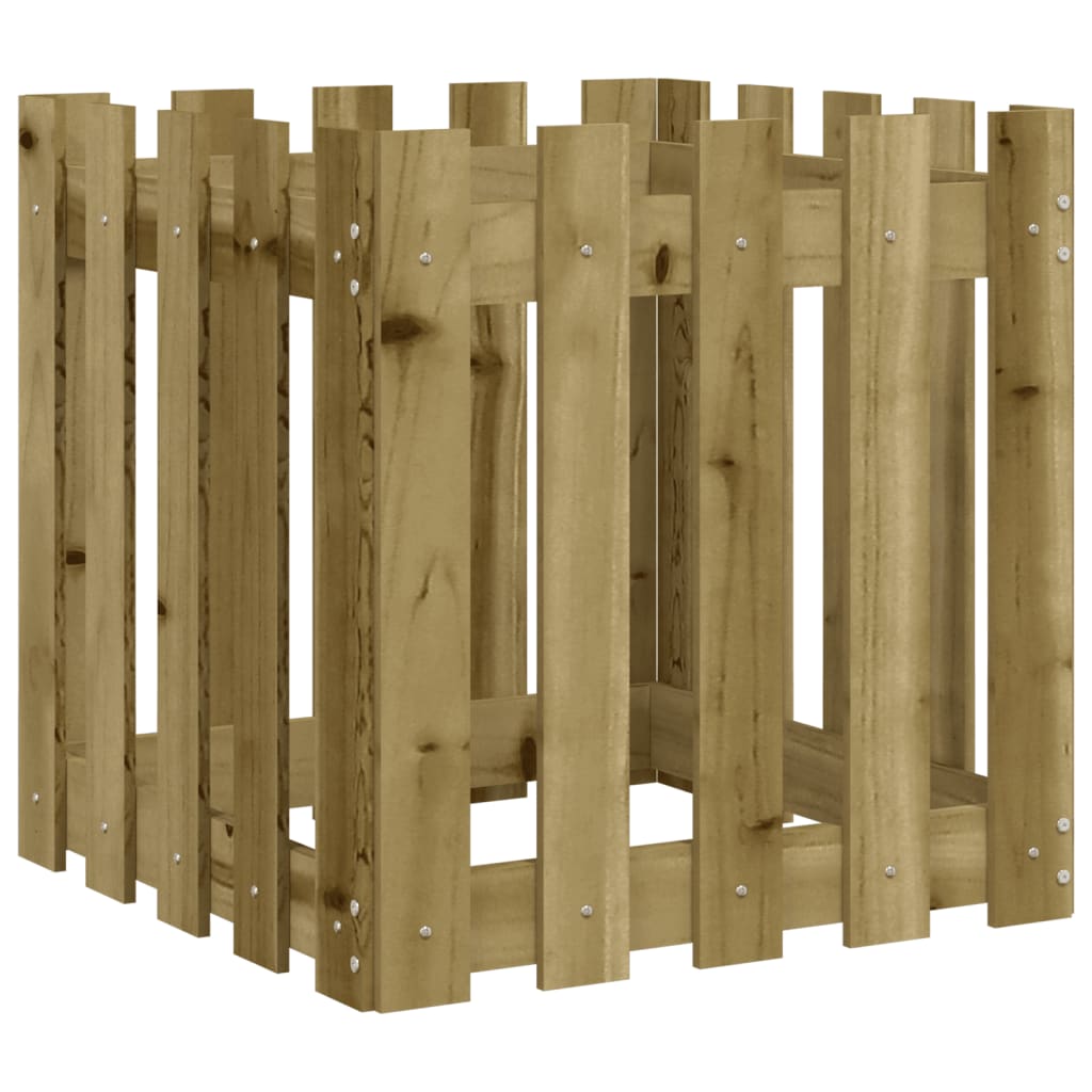 vidaXL Jardinieră grădină design gard 50x50x50cm lemn de pin impregnat