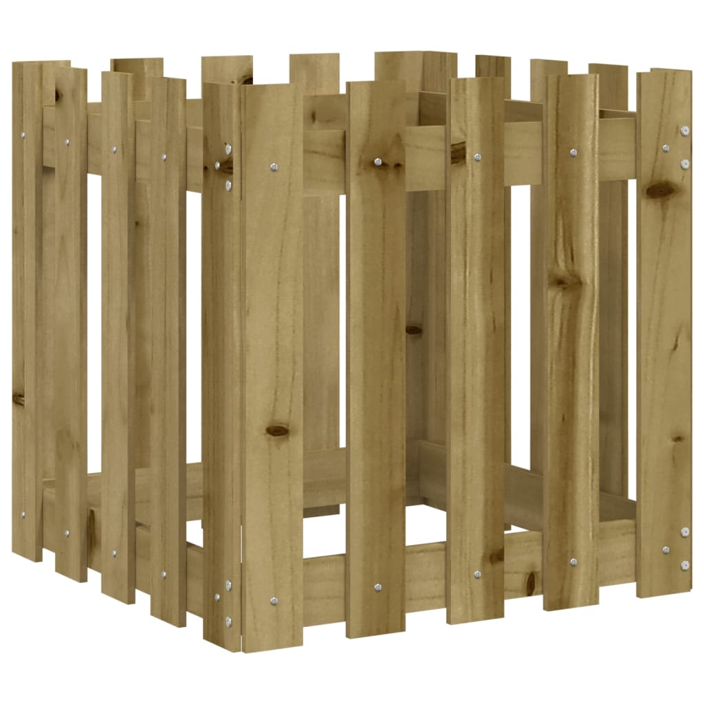 vidaXL Jardinieră grădină design gard 50x50x50cm lemn de pin impregnat