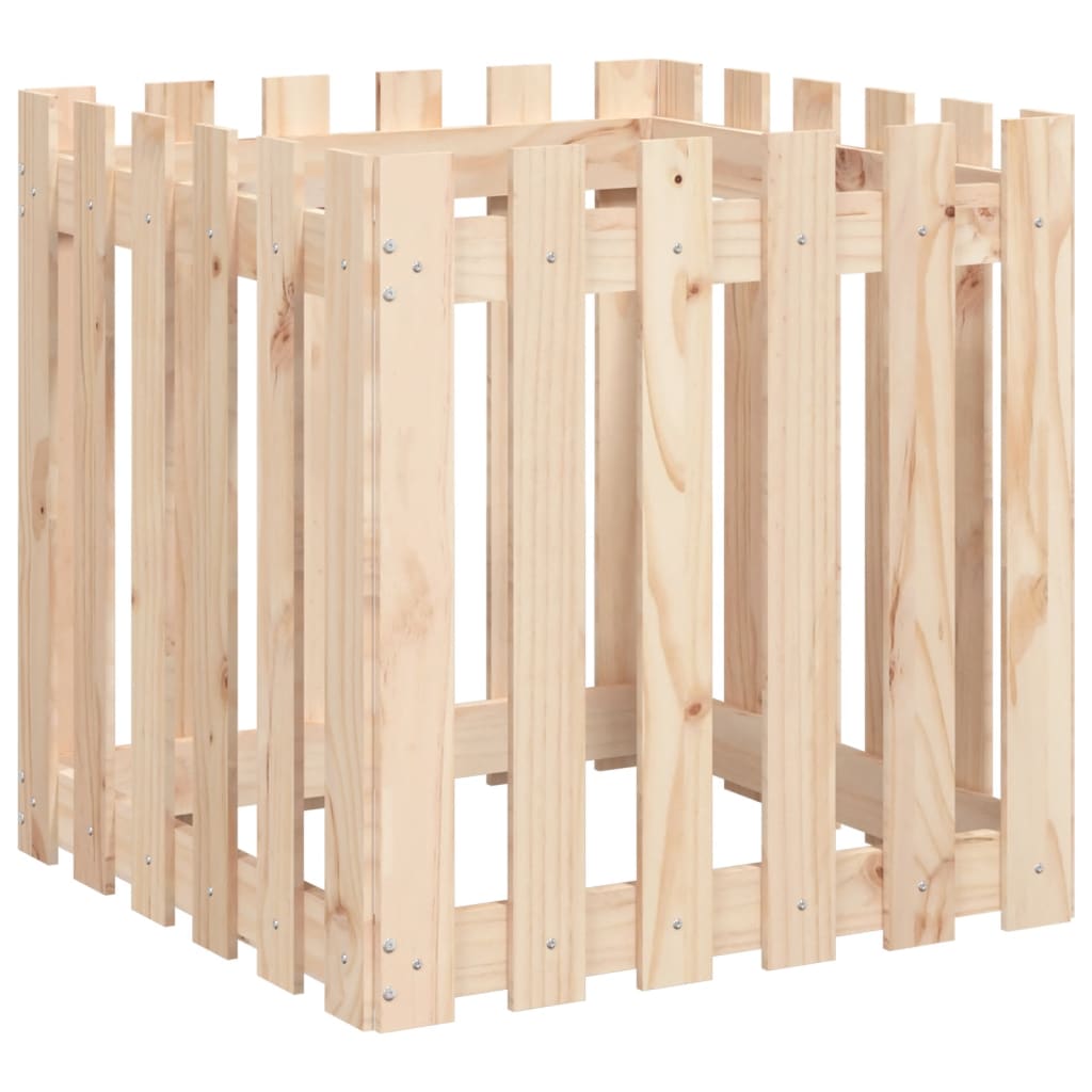 vidaXL Jardinieră grădină design gard, 60x60x60 cm, lemn masiv de pin