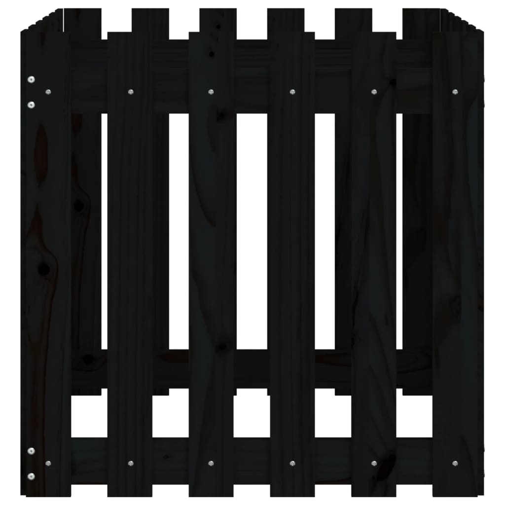 vidaXL Jardinieră grădină design gard negru 60x60x60 cm lemn masiv pin