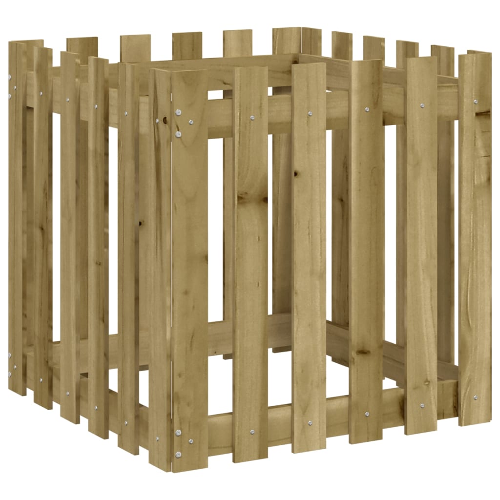 vidaXL Jardinieră grădină design gard, 60x60x60 cm, lemn pin impregnat vidaXL Jardinieră grădină design gard, 60x60x60 cm, lemn pin impregnat