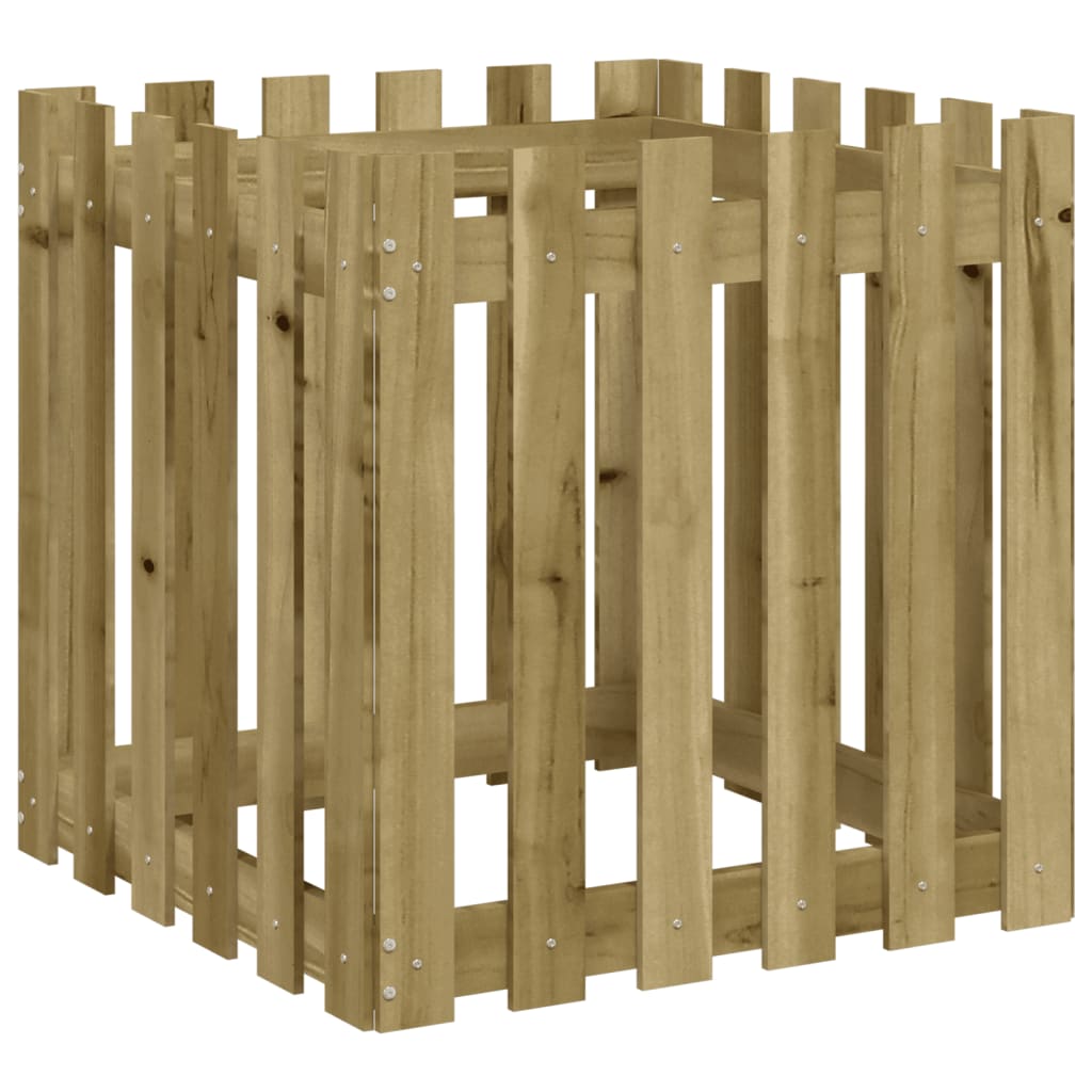 vidaXL Jardinieră grădină design gard, 60x60x60 cm, lemn pin impregnat vidaXL Jardinieră grădină design gard, 60x60x60 cm, lemn pin impregnat
