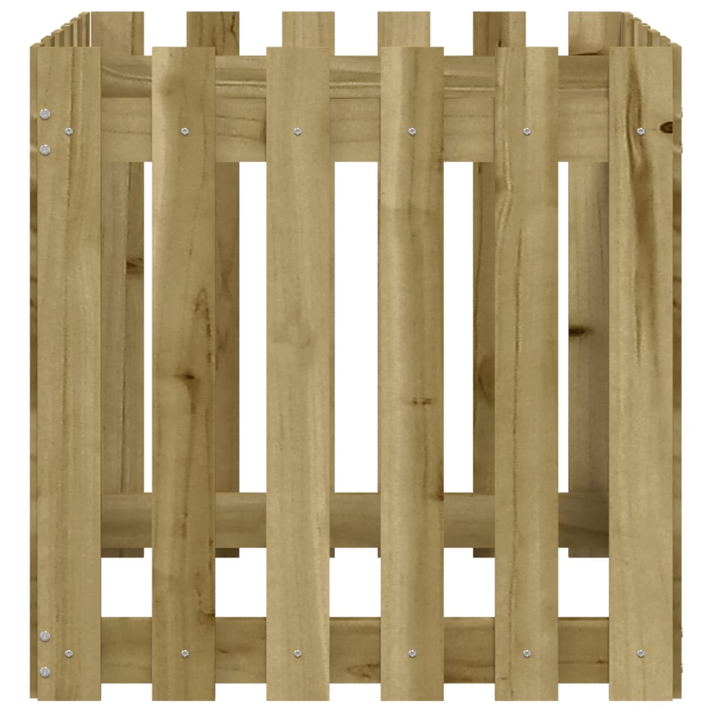 vidaXL Jardinieră grădină design gard, 60x60x60 cm, lemn pin impregnat vidaXL Jardinieră grădină design gard, 60x60x60 cm, lemn pin impregnat