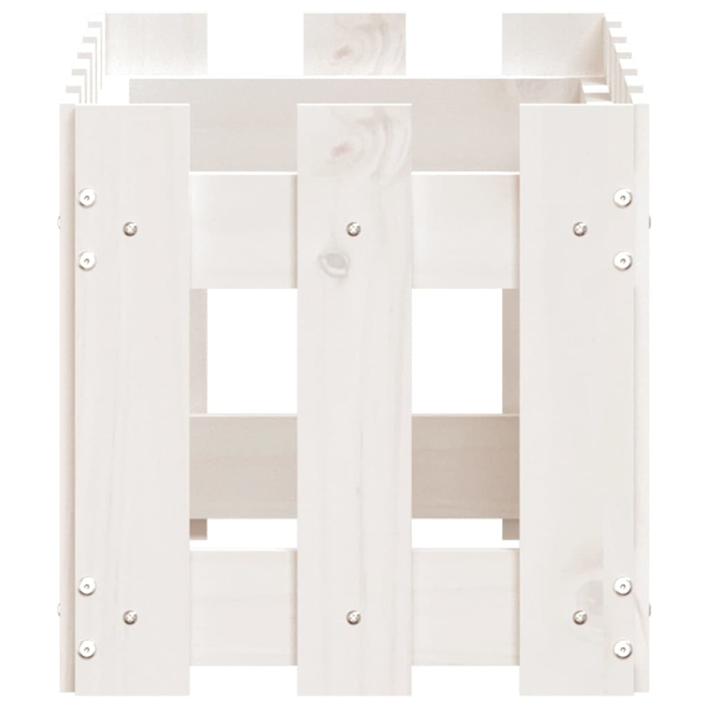 vidaXL Jardinieră grădină design gard, alb, 60x30x30 cm lemn masiv pin vidaXL Jardinieră grădină design gard, alb, 60x30x30 cm lemn masiv pin