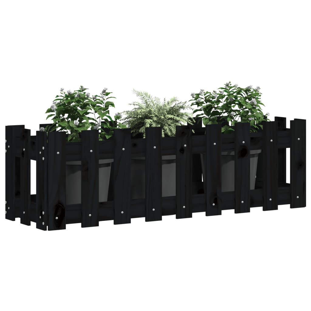 vidaXL Pat înălțat grădină design gard 100x30x30 cm lemn de pin tratat