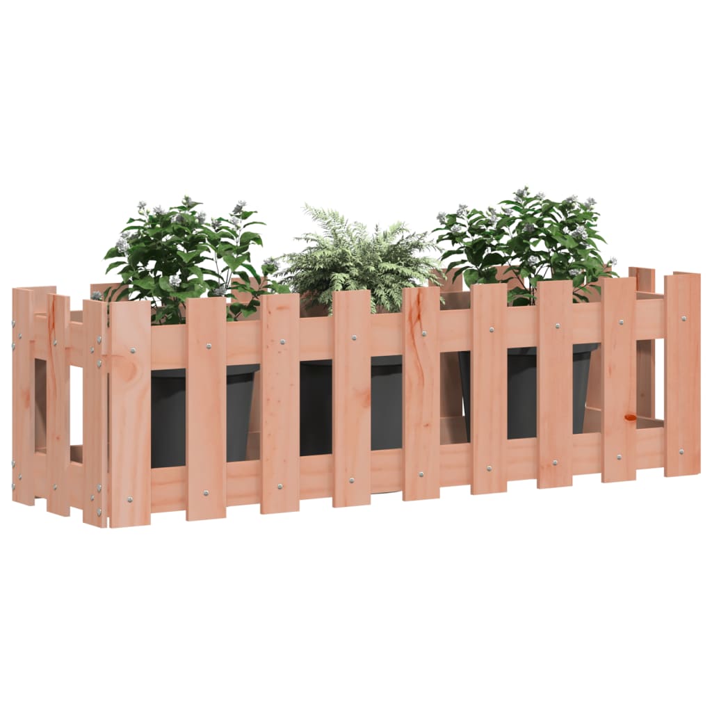vidaXL Pat înălțat grădină cu design gard 100x30x30 cm lemn douglas vidaXL Pat înălțat grădină cu design gard 100x30x30 cm lemn douglas