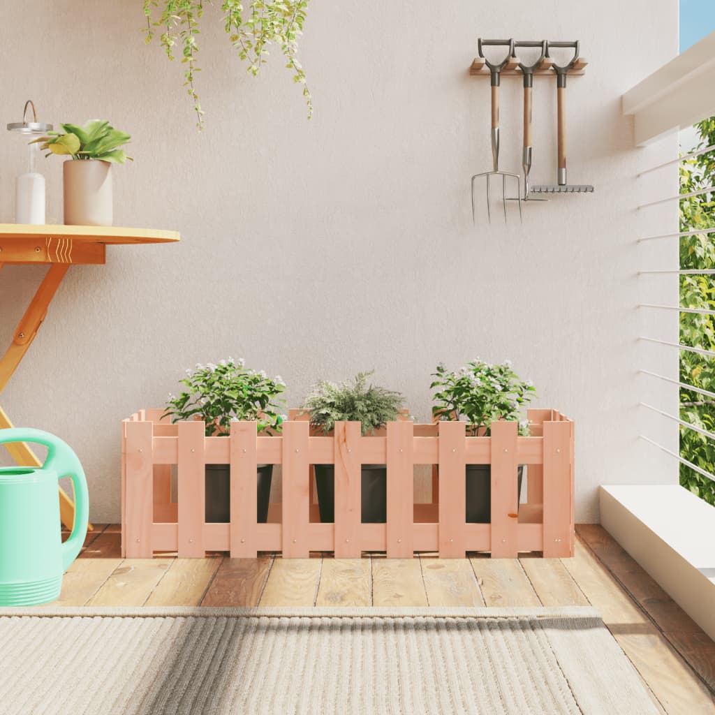 vidaXL Pat înălțat grădină cu design gard 100x30x30 cm lemn douglas vidaXL Pat înălțat grădină cu design gard 100x30x30 cm lemn douglas