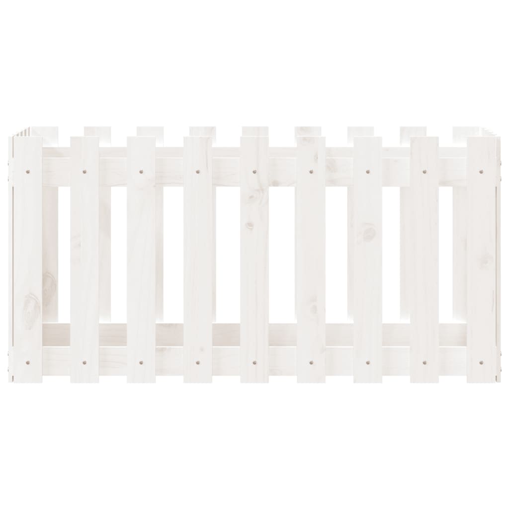 vidaXL Pat înălțat grădină design gard alb 100x50x50cm lemn pin tratat