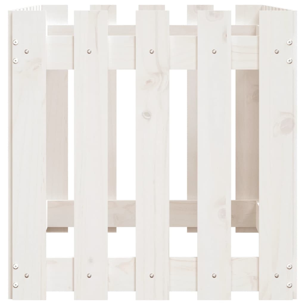 vidaXL Pat înălțat grădină design gard alb 100x50x50cm lemn pin tratat